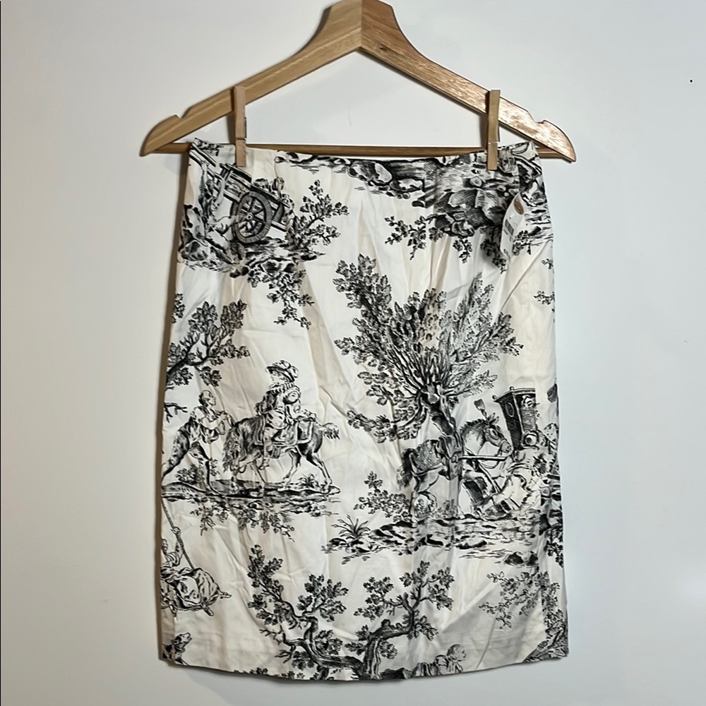 Talbots Black & White Printed Skirt
